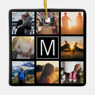 Ornamento De Cerâmica Monograma 8 Quadro LGN