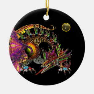 Ornamento De Cerâmica Monograma cinzento da ágata de DRAGO