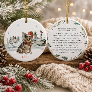 Ornamento De Cerâmica Monograma de Cachorro Swedish Vallhund
