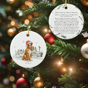 Ornamento De Cerâmica Monograma de Cachorro Toller da Nova Escócia