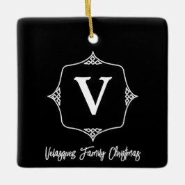 Ornamento De Cerâmica Monograma de Vintage n.o 6