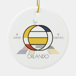 Ornamento De Cerâmica Monograma do Estilo de Arte Moderna. Letra O