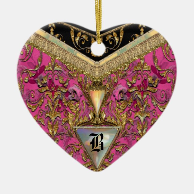 Ornamento De Cerâmica Monograma do Victorian de Marshwell (Frente)