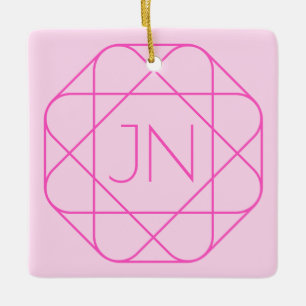 Ornamento De Cerâmica Monograma legal, Estilo do logotipo da anca   Rosa