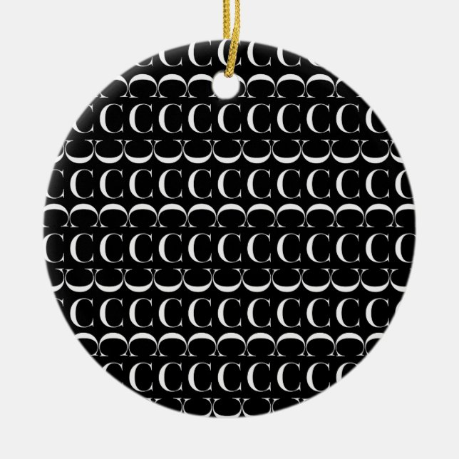 Ornamento De Cerâmica Monograma - Letra inicial C (Frente)