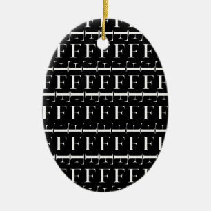 Ornamento De Cerâmica Monograma - Letra inicial F