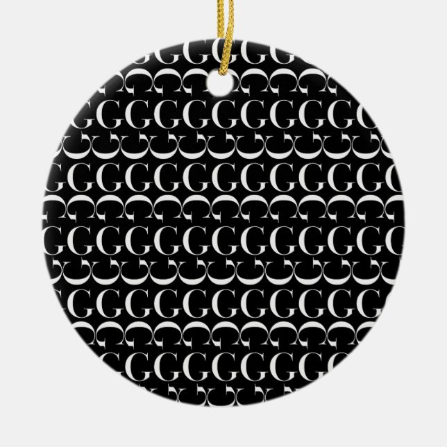 Ornamento De Cerâmica Monograma - Letra inicial G (Frente)