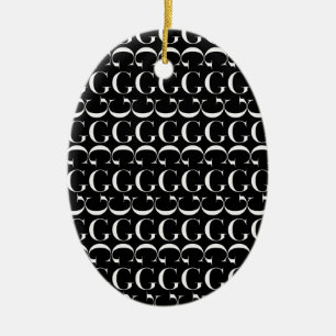 Ornamento De Cerâmica Monograma - Letra inicial G