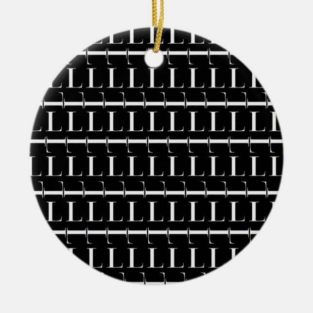 Ornamento De Cerâmica Monograma - Letra inicial L (Frente)