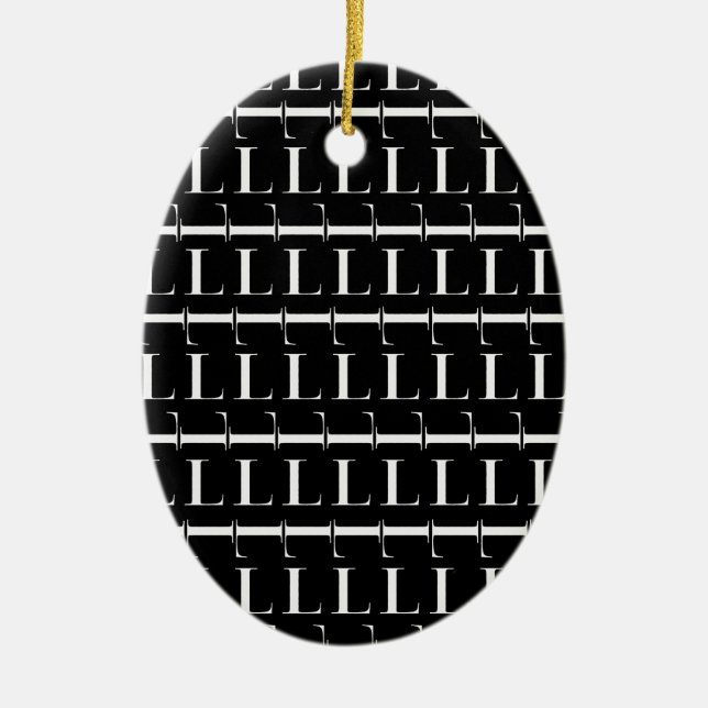 Ornamento De Cerâmica Monograma - Letra inicial L (Frente)