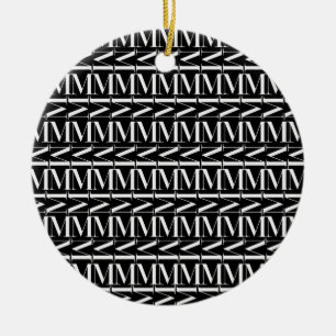 Ornamento De Cerâmica Monograma - Letra Inicial M