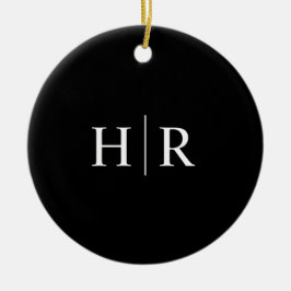 Ornamento De Cerâmica Monograma Moderno Negro