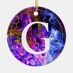 Ornamento De Cerâmica Monograma mundial fantasia