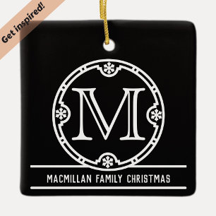 Ornamento De Cerâmica Monograma n. o 2 da Vintage