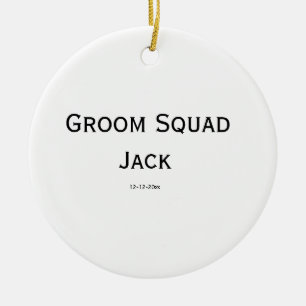 Ornamento De Cerâmica monograma simples personalizado adicione seu nome