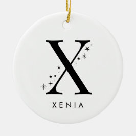 Ornamento De Cerâmica Monograma X Nome Celestial