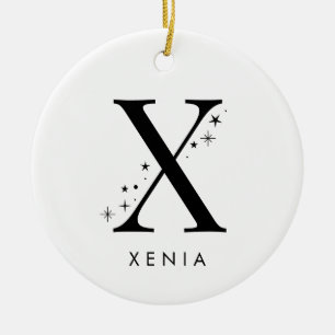 Ornamento De Cerâmica Monograma X Nome Celestial