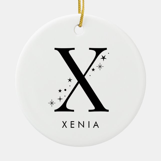 Ornamento De Cerâmica Monograma X Nome Celestial (Frente)