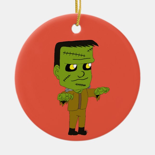 Ornamento De Cerâmica monstro de chibi (Frente)