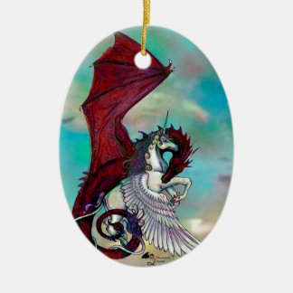 Ornamento De Cerâmica Monstro vermelho do réptil do dragão do pônei do