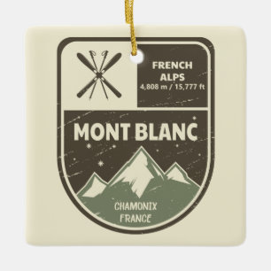 Ornamento De Cerâmica Mont Blanc French Alps Chamonix França 