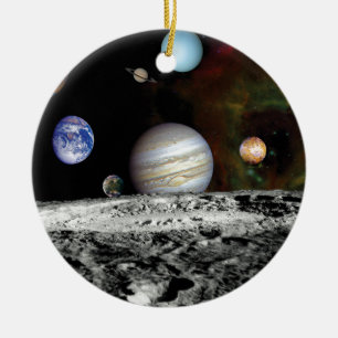 Ornamento De Cerâmica Montagem de Imagens do Sistema Solar pela Voyager