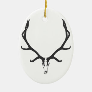 Ornamento De Cerâmica Montagem européia do crânio dos alces de Bull, b