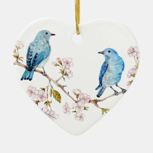 Ornamento De Cerâmica Montanha Bluebird na Seção Sakura