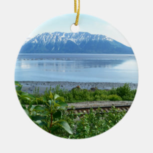 Ornamento De Cerâmica Montanha de Alaska ao longo do braço de Turnagain