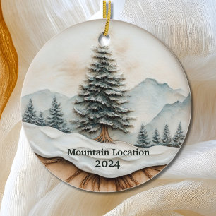 Ornamento De Cerâmica Montanha Russa de Cores Aquáticas Personalizadas