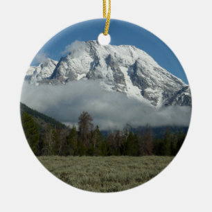 Ornamento De Cerâmica Monte Moran e nuvens em Grand Teton