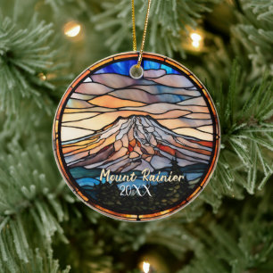 Ornamento De Cerâmica Monte Rainier Vacation Souvenir