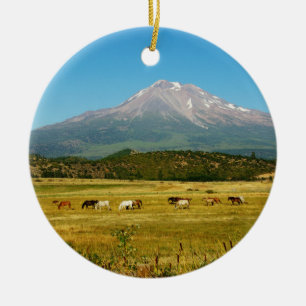 Ornamento De Cerâmica Monte Shasta Horse Herd