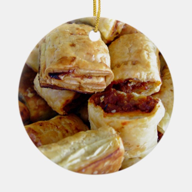 Ornamento De Cerâmica Montões de rolos de salsicha (Frente)