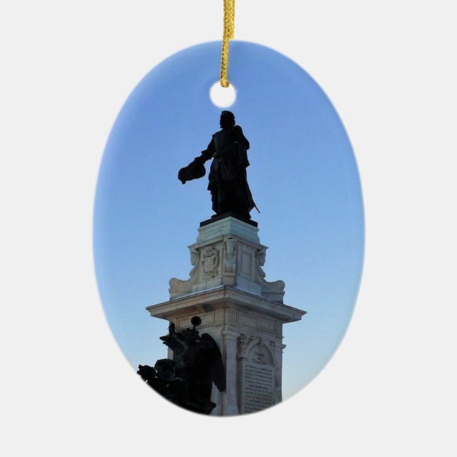 Ornamento De Cerâmica Monumento a Samuel De Champlain, Quebec, Canadá (Frente)