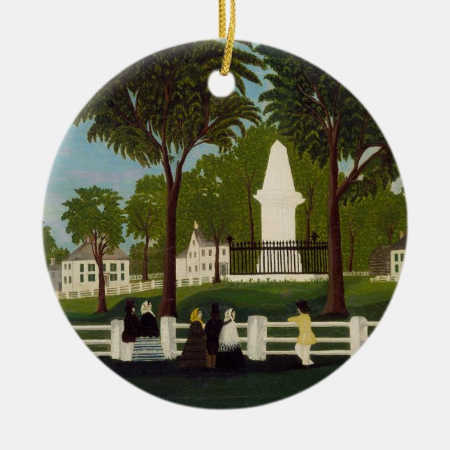 Ornamento De Cerâmica Monumento da batalha de Lexington, c.1830 (Frente)