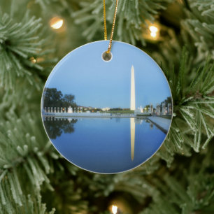 Ornamento De Cerâmica Monumento de Washington, piscina refletindo,