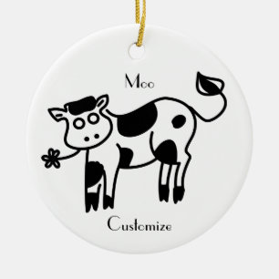 Ornamento De Cerâmica Moo Cow Thunder_Cove