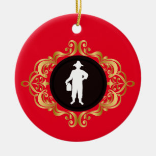 Ornamento De Cerâmica Moonshiner Man Medallion Christmas Ornament