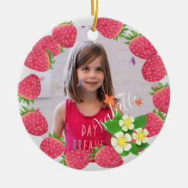 Ornamento De Cerâmica Morango