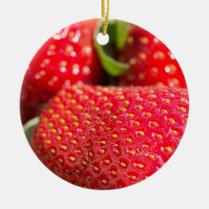 Ornamento De Cerâmica Morangos