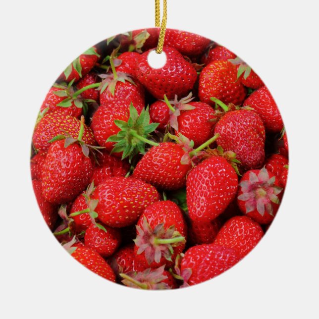 Ornamento De Cerâmica Morangos (Frente)