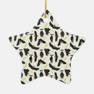 Ornamento De Cerâmica morcegos amarelos