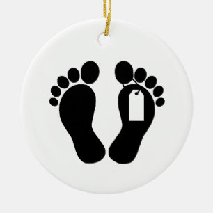 Ornamento De Cerâmica Morgue Fee Silhouette com Ornament Toe Tag