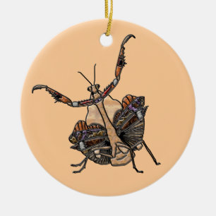 Ornamento De Cerâmica Morto Leaf Mantis