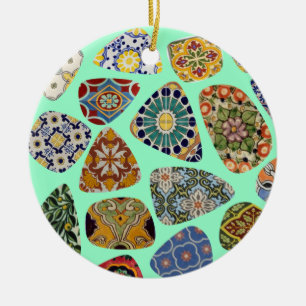 Ornamento De Cerâmica Mosaico Azulejo Espanhol e Mexicano