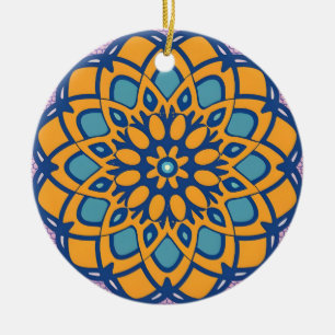 Ornamento De Cerâmica mosaico floral andaloso