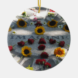 Ornamento De Cerâmica Mosaico IMAGINE, Strawberry Fields, NY -
