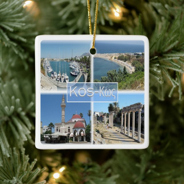 Ornamento De Cerâmica Mosaico zGR020 de KOS, Grécia, Europa, (Árvore)