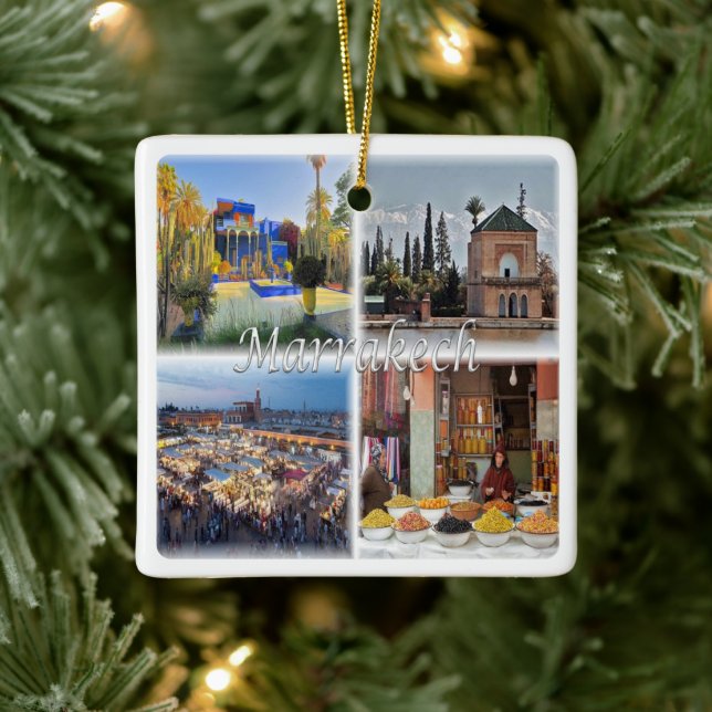 Ornamento De Cerâmica mosaico zMA017 MARRAKECH, Marrocos, África, (Árvore)